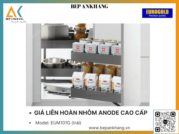 GIÁ LIÊN HOÀN NHÔM ANODE CAO CẤP EUROGOLD EUM101G (trái) - Ghi đậm